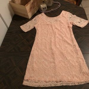 Summer dress. NWOT. Baby pink lace. 🌺🌺🌺